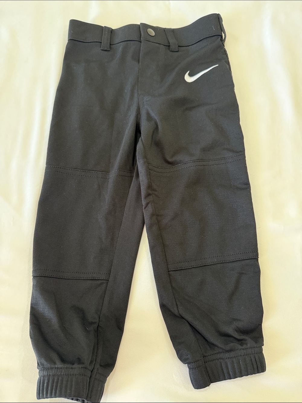 Nike Black Kids Baseball Pants with White Swoosh